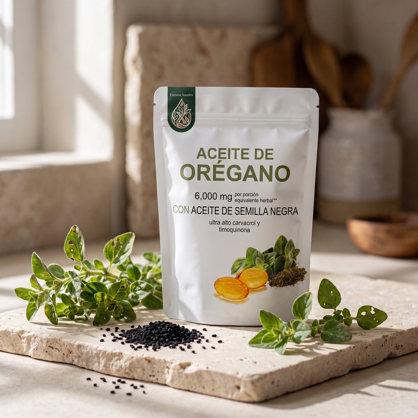 Aceite de Orégano con Semilla Negra · 60 cápsulas